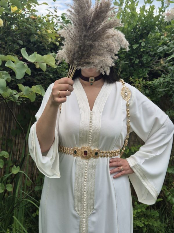 caftan blanc ( taille unique) – Image 2