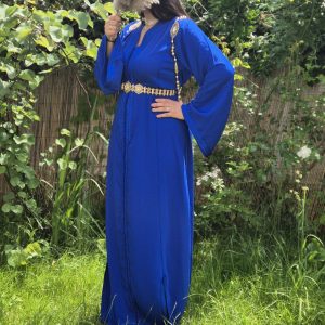Caftan bleu royal (taille unique)