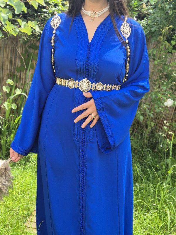 Caftan bleu royal (taille unique) – Image 2