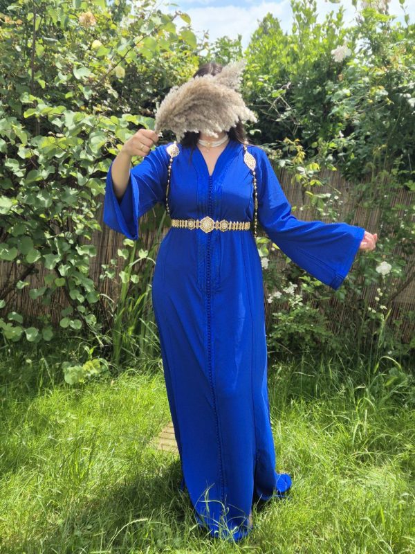 Caftan bleu royal (taille unique) – Image 3