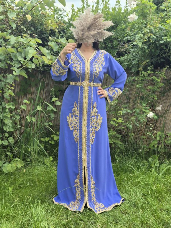 caftan bleu et or ( taille unique) – Image 2