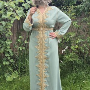caftan vert eau ( taille unique)